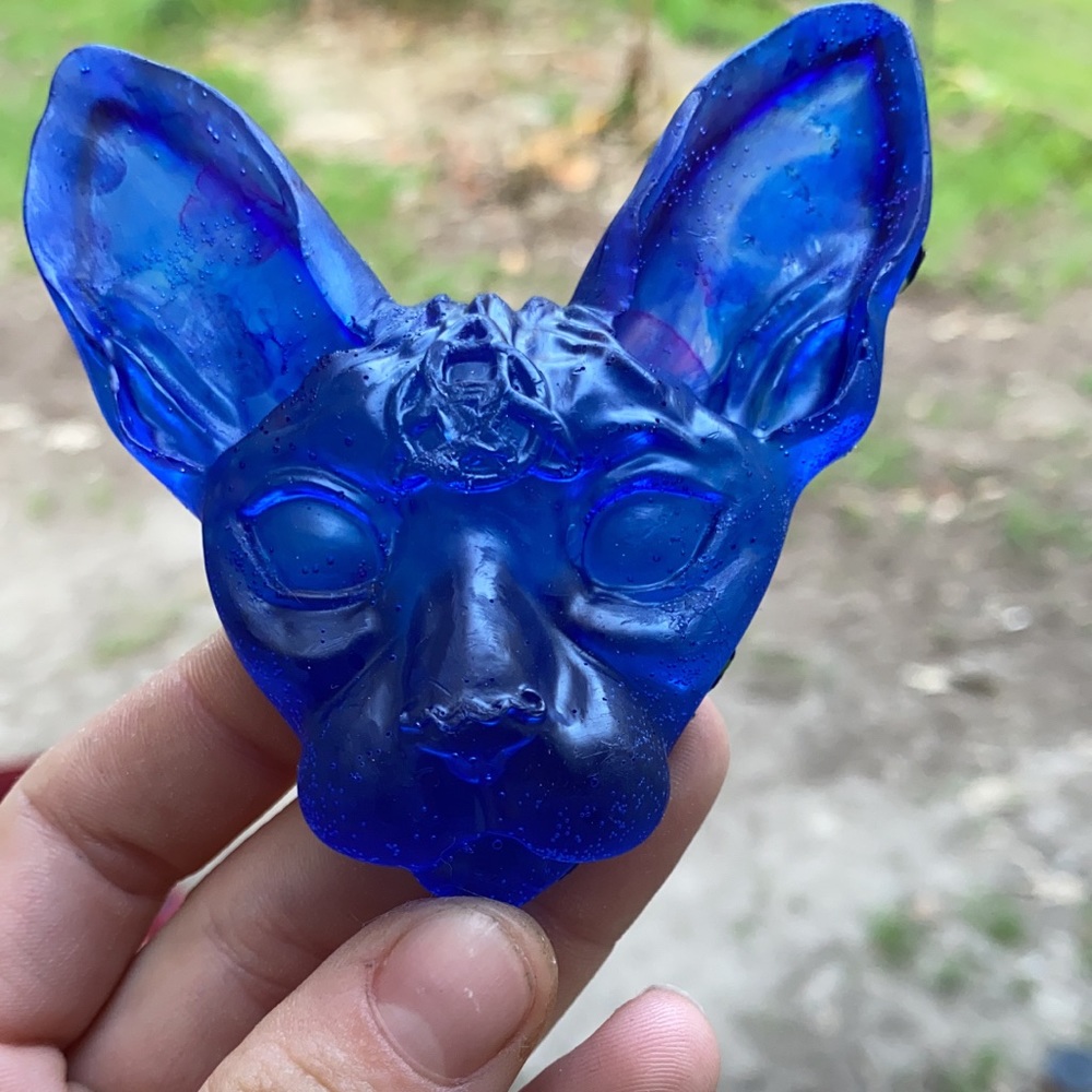 Blue resin pours